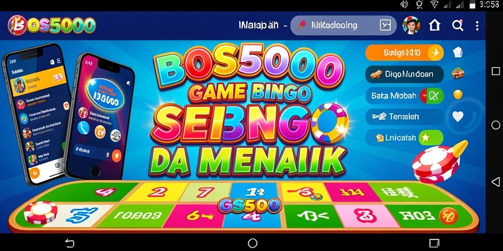 Screenshot gameplay menunjukkan serunya permainan Bingo di BOS5000.