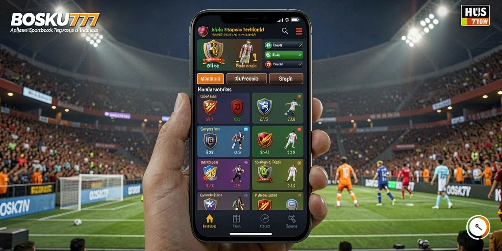 Screenshot gameplay BOSKU777 yang menampilkan taruhan olahraga secara langsung.