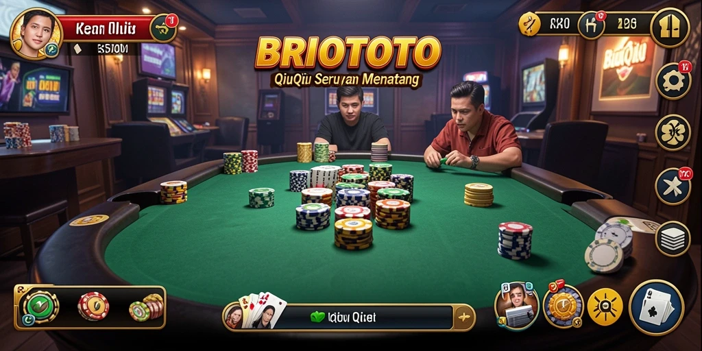 Screenshot gameplay BRIOTOTO yang menunjukkan keseruan bermain QiuQiu.