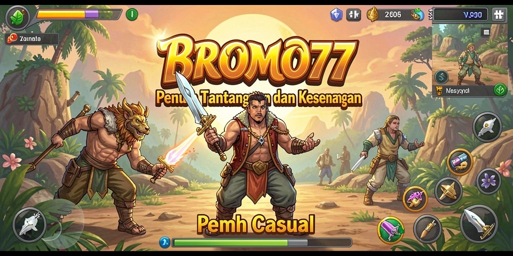 Screenshot utama BROMO77 menampilkan gameplay penuh tantangan dan kesenangan.