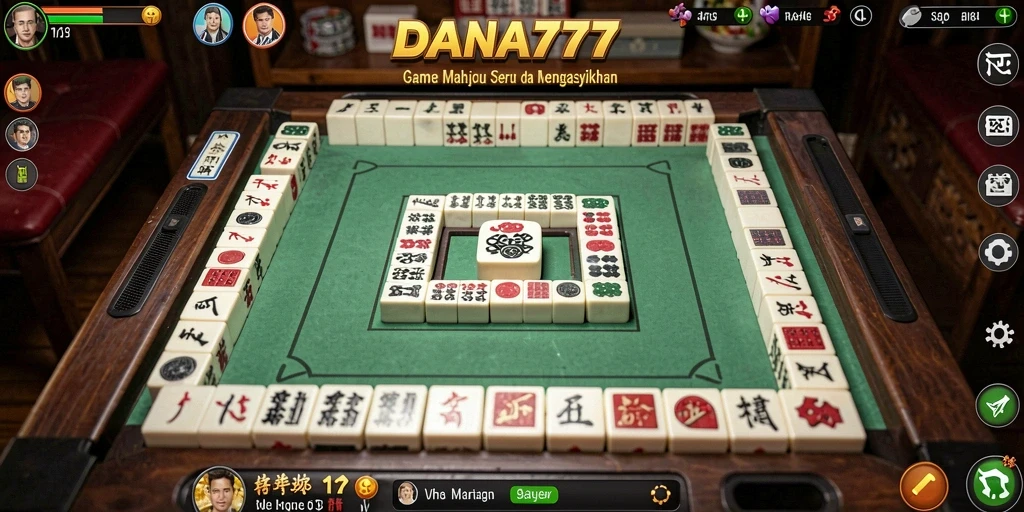 Tampilan gameplay DANA777 yang menarik dengan ubin Mahjong.