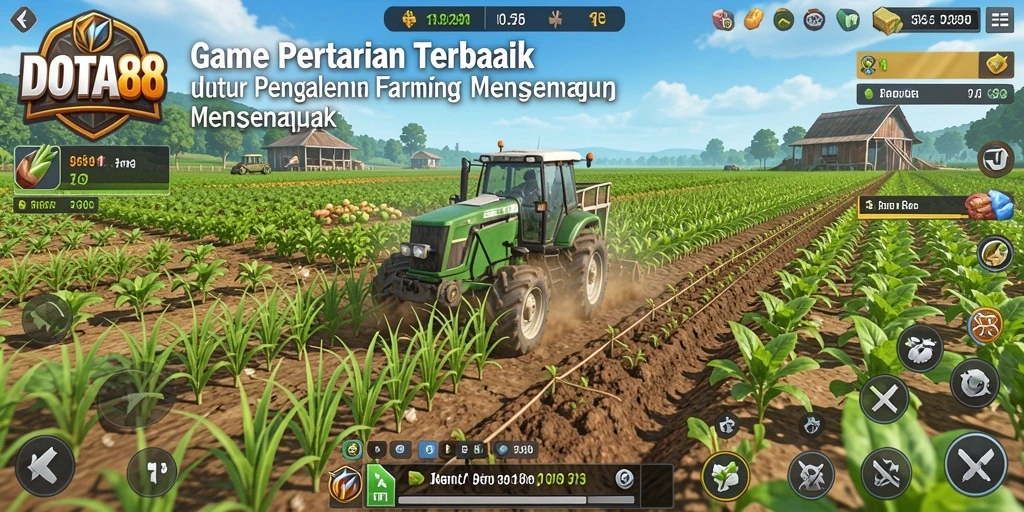 Screenshot DOTA88 menampilkan gameplay seru bertani di kebun virtual.