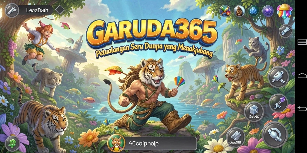 Tampilan gameplay GARUDA365 dengan pemandangan menakjubkan dan petualangan seru.