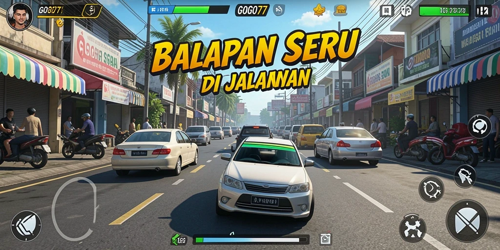Gameplay GOGO77 yang mendebarkan dengan berbagai mobil balap.