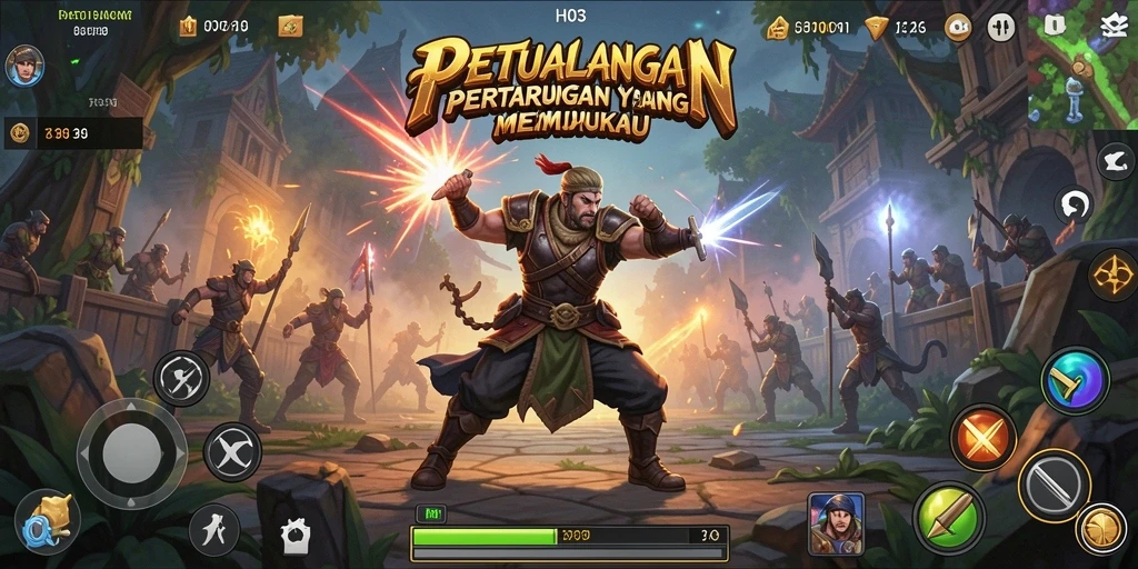 Gameplay H03 yang penuh aksi dalam pertarungan Fighting.