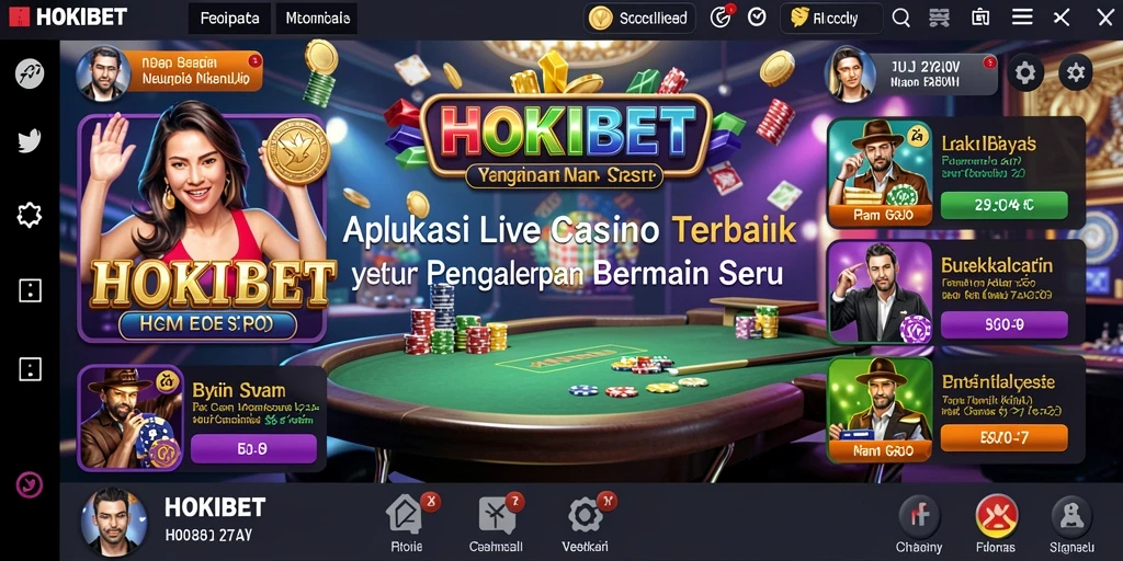 Tampilan utama gameplay HOKIBET dengan dealer profesional dan permainan yang menarik.
