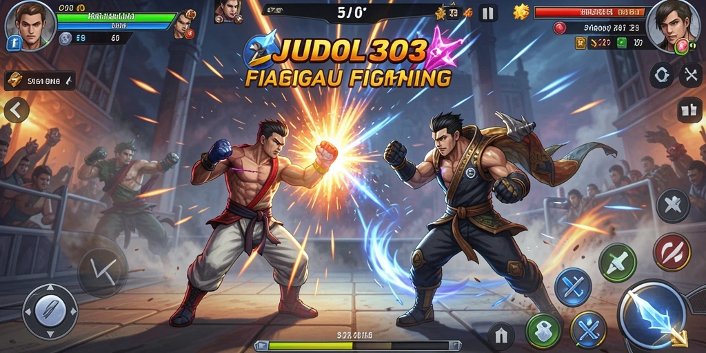Tangkapan layar gameplay pertarungan yang intens dari JUDOL303.