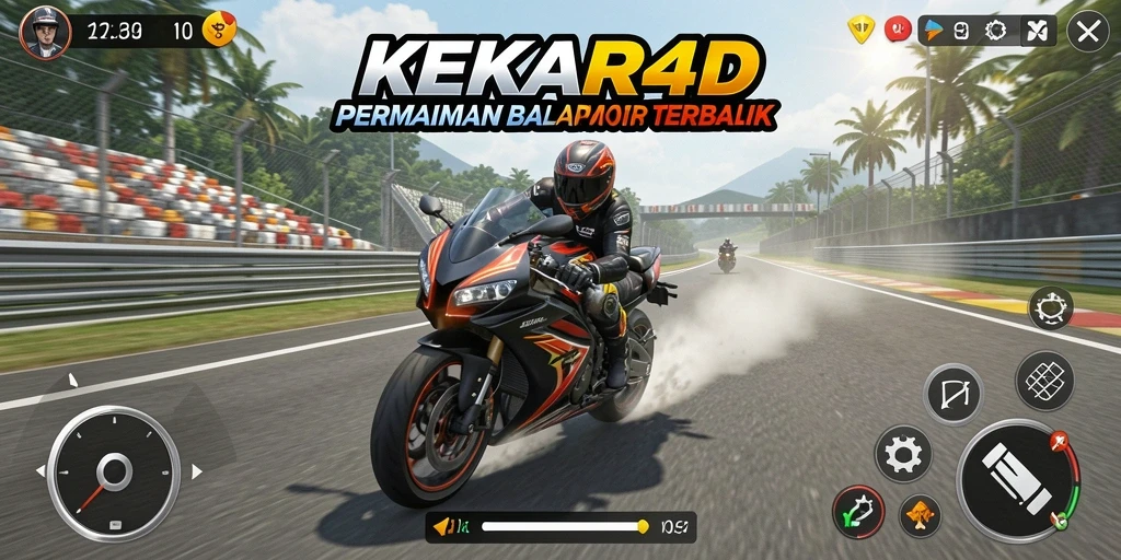 Screenshot gameplay KEKAR4D menampilkan aksi balap motor yang seru.