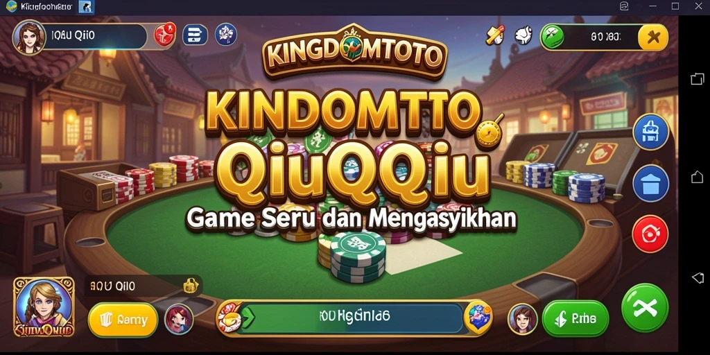 Screenshot KINGDOMTOTO menampilkan gameplay QiuQiu yang seru.