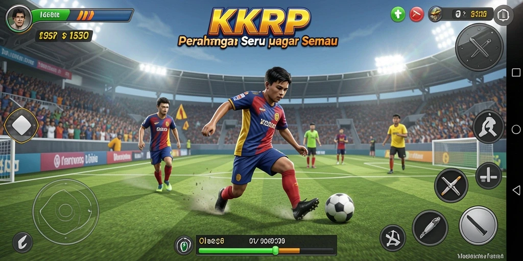 Screenshot gameplay KKRP yang menunjukkan aksi olahraga mendebarkan.