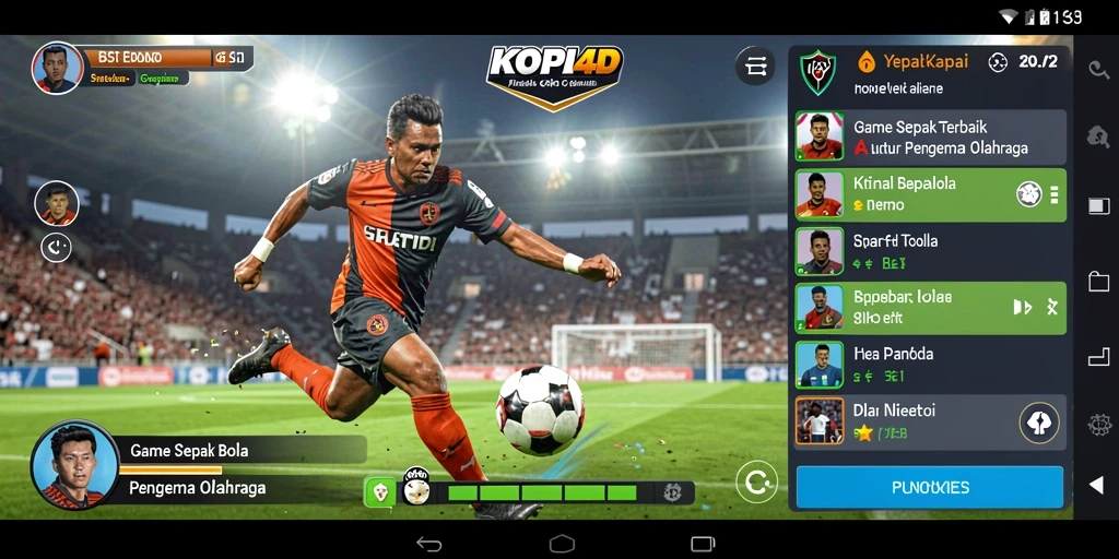 Tampilan gameplay KOPI4D yang mendebarkan dengan karakter pemain siap bertanding.