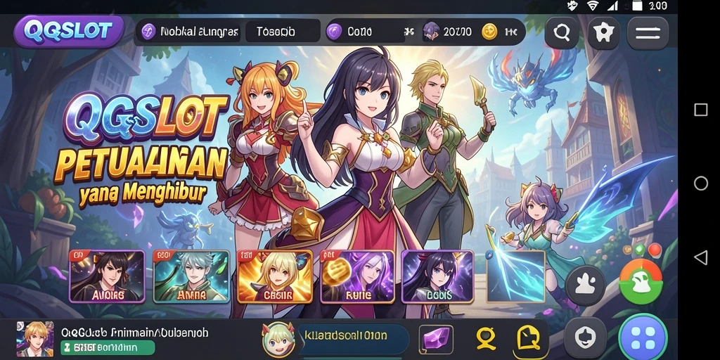 Tampilan gameplay QQSLOT dengan karakter Anime favorit.