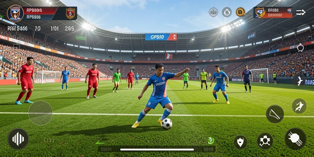Screenshot gameplay RP886 menampilkan aksi seru dan realisme dalam sepuluh pertandingan.