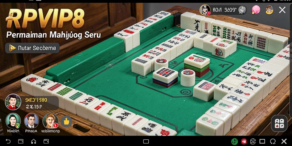 Screenshot RPVIP8 menunjukkan gameplay Mahjong yang seru dan interaktif.