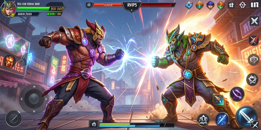 Tangkapan layar gameplay RVIP5 menampilkan aksi pertempuran yang seru.