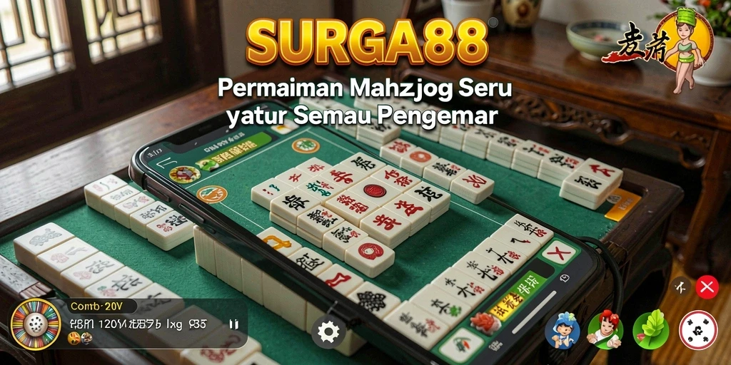 Tampilan permainan <strong>SURGA88</strong> yang menarik dengan desain papan Mahjong.